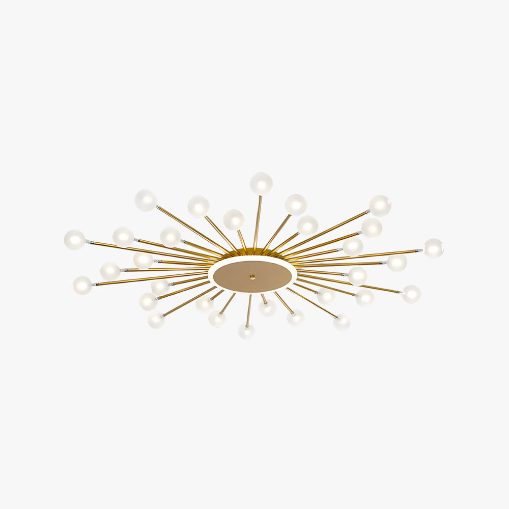 Arisha Nordic LED Flush Mount Ceiling Light Gold/Black Metal Living Room