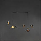 Arisha Modern LED Pendant Light Black/Gold Glass Living Room/Bedroom