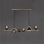 Arisha Modern LED Pendant Light Black/Gold Glass Living Room/Bedroom