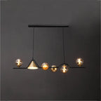Arisha Modern LED Pendant Light Black/Gold Glass Living Room/Bedroom