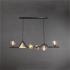 Arisha Modern LED Pendant Light Black/Gold Glass Living Room/Bedroom
