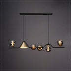 Arisha Modern LED Pendant Light Black/Gold Glass Living Room/Bedroom