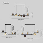 Arisha Modern LED Pendant Light Black/Gold Glass Living Room/Bedroom