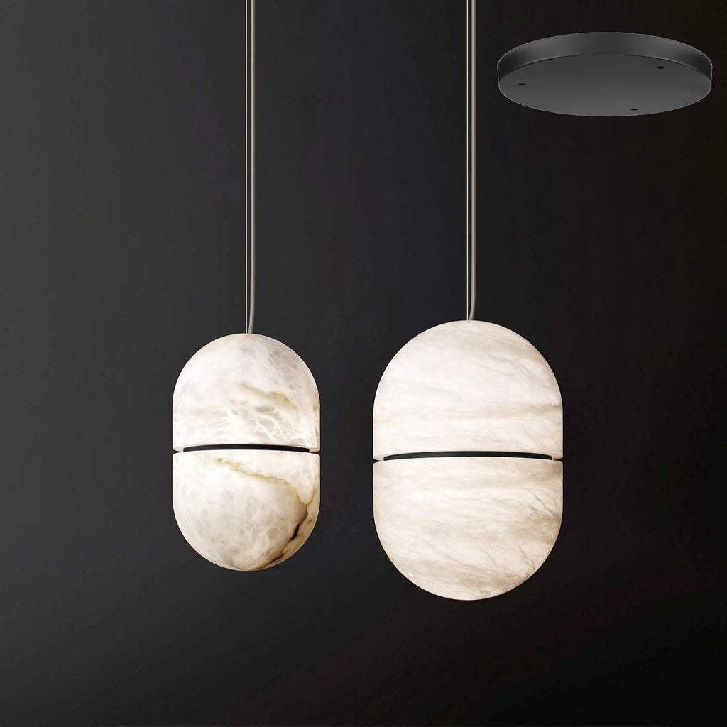 Strata Alabaster Pendant Light Capsule-shaped