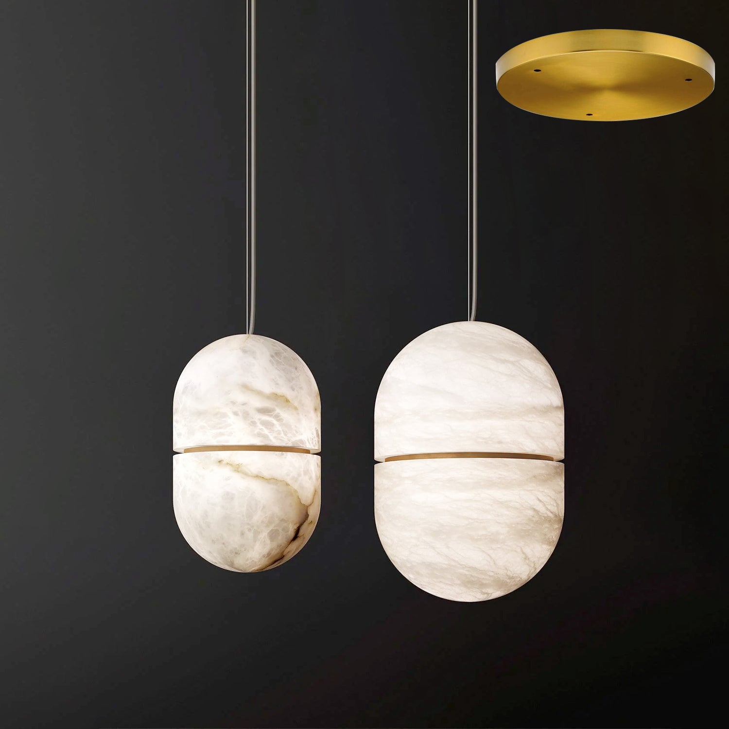 Strata Alabaster Pendant Light Capsule-shaped