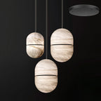 Strata Alabaster Pendant Light Capsule-shaped