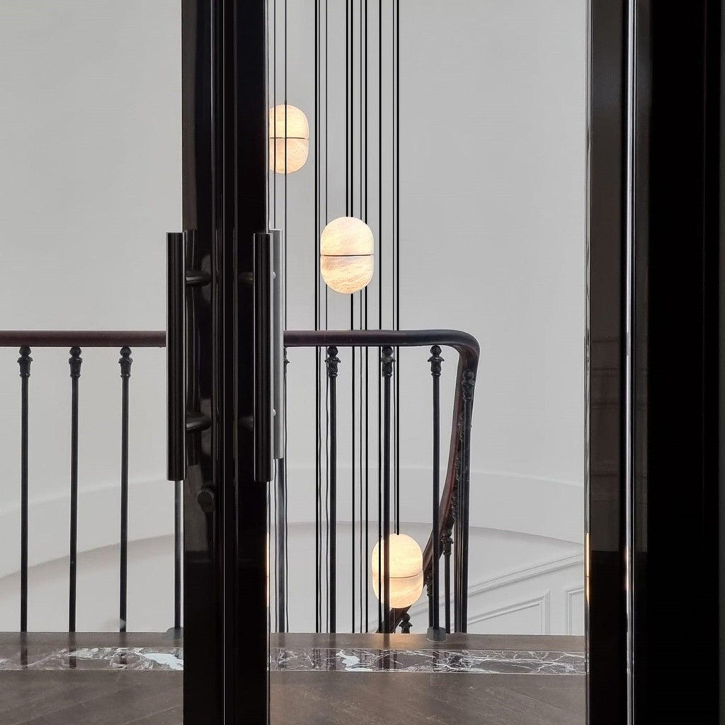 Strata Alabaster Pendant Light Capsule-shaped