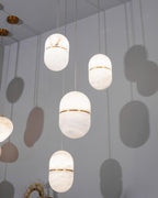 Strata Alabaster Pendant Light Capsule-shaped