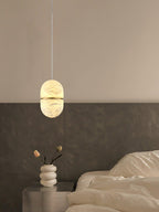 Strata Alabaster Pendant Light Capsule-shaped