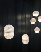 Strata Alabaster Pendant Light Capsule-shaped