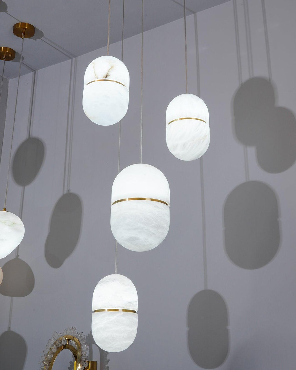 Strata Alabaster Pendant Light Capsule-shaped