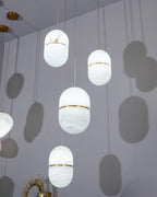 Strata Alabaster Pendant Light Capsule-shaped