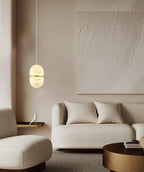 Strata Alabaster Pendant Light Capsule-shaped