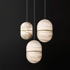 Strata Alabaster Pendant Light Capsule-shaped