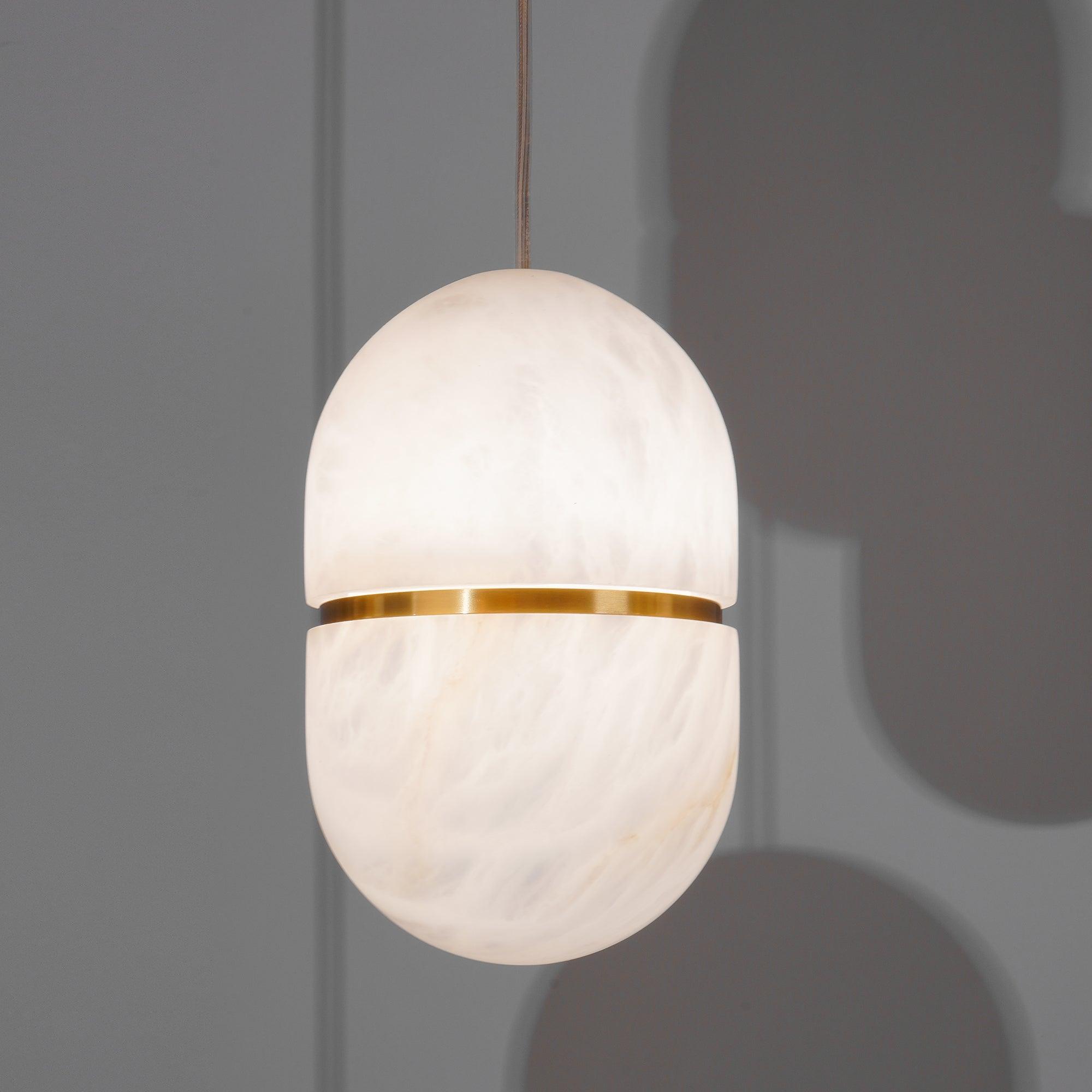 Strata Alabaster Pendant Light Capsule-shaped
