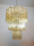 Aurora Chandelier Yellow Glass Tube Tiered Warm