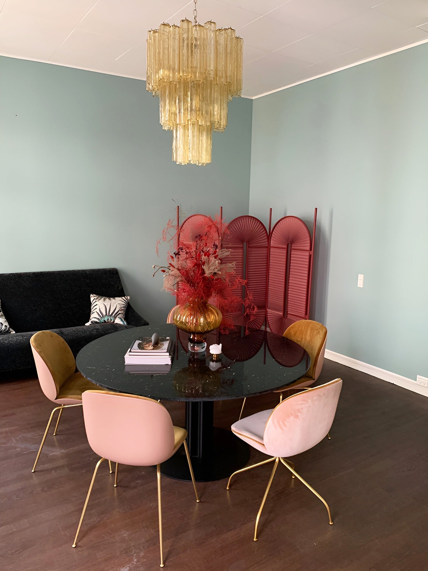 Aurora Chandelier Yellow Glass Tube Tiered Warm
