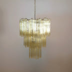Aurora Chandelier Yellow Glass Tube Tiered Warm