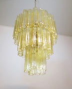 Aurora Chandelier Yellow Glass Tube Tiered Warm
