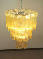 Aurora Chandelier Yellow Glass Tube Tiered Warm
