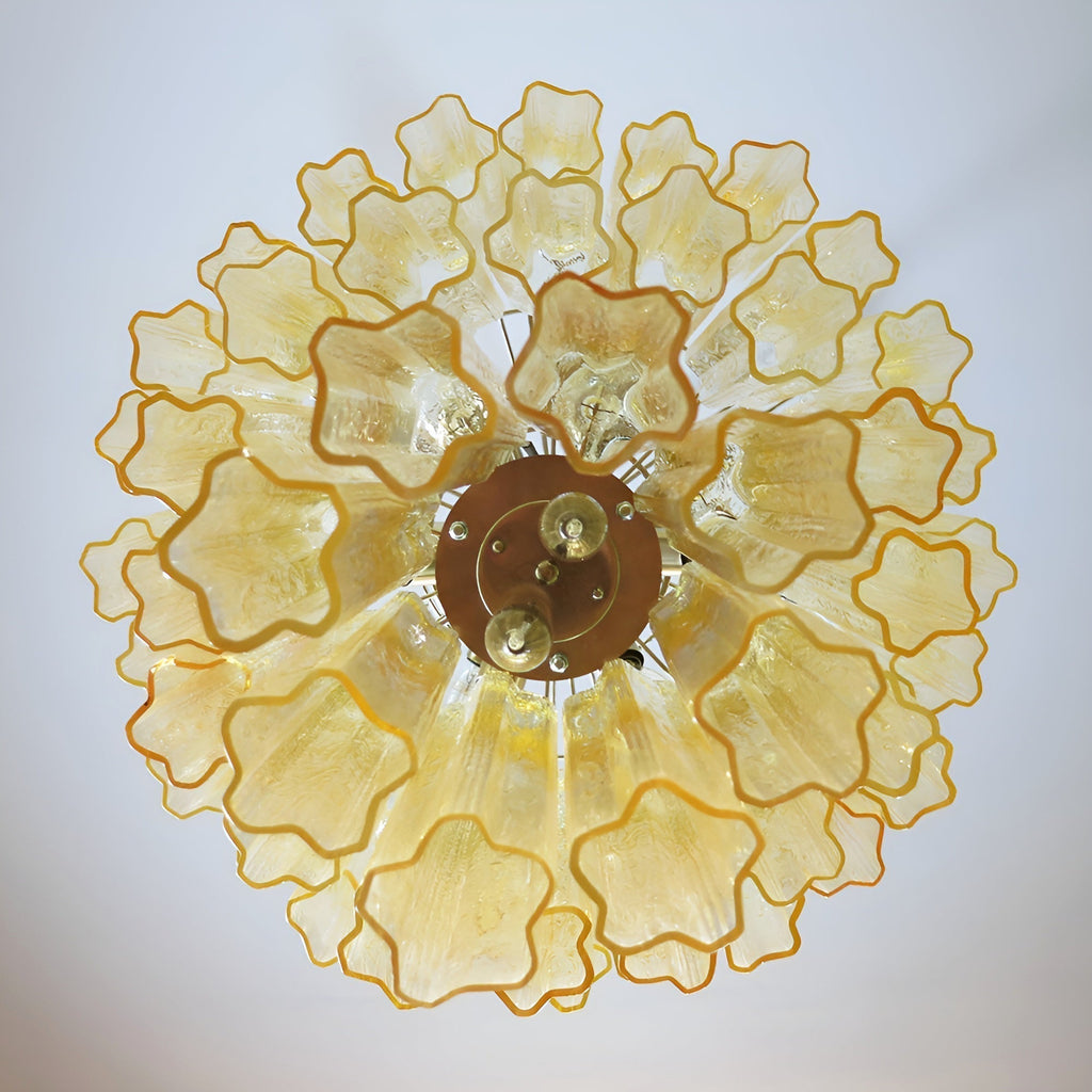 Aurora Chandelier Yellow Glass Tube Tiered Warm