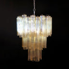 Aurora Chandelier Yellow Glass Tube Tiered Warm