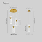 Arisha Glass Pendant Light  Cluster Brass Modern Dimmable