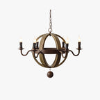 Silva Rustic Pendant Light Wood Metal Corridor Restaurant