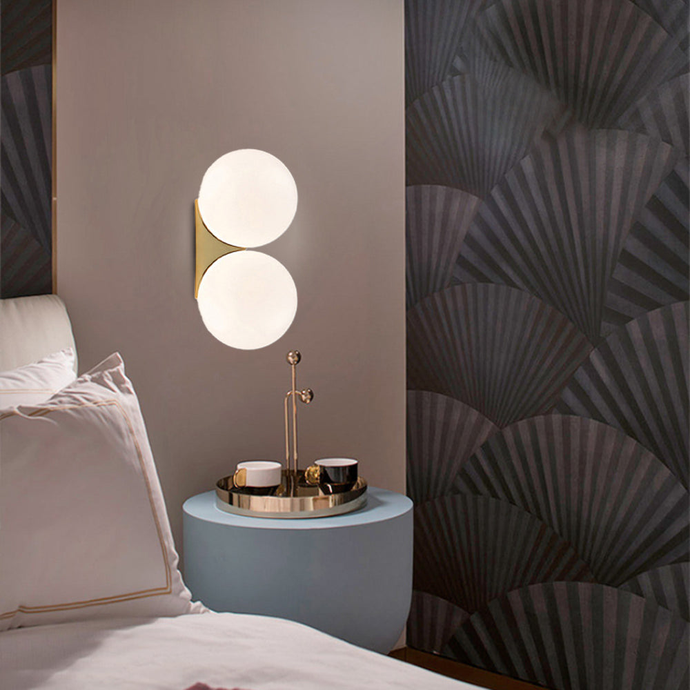 Valentina Indoor Wall Lamp Glass  Brass&White Living Room Bedroom