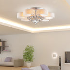 Arisha  Flush Mount Ceiling Light   Glass  White Modern Round Hallway