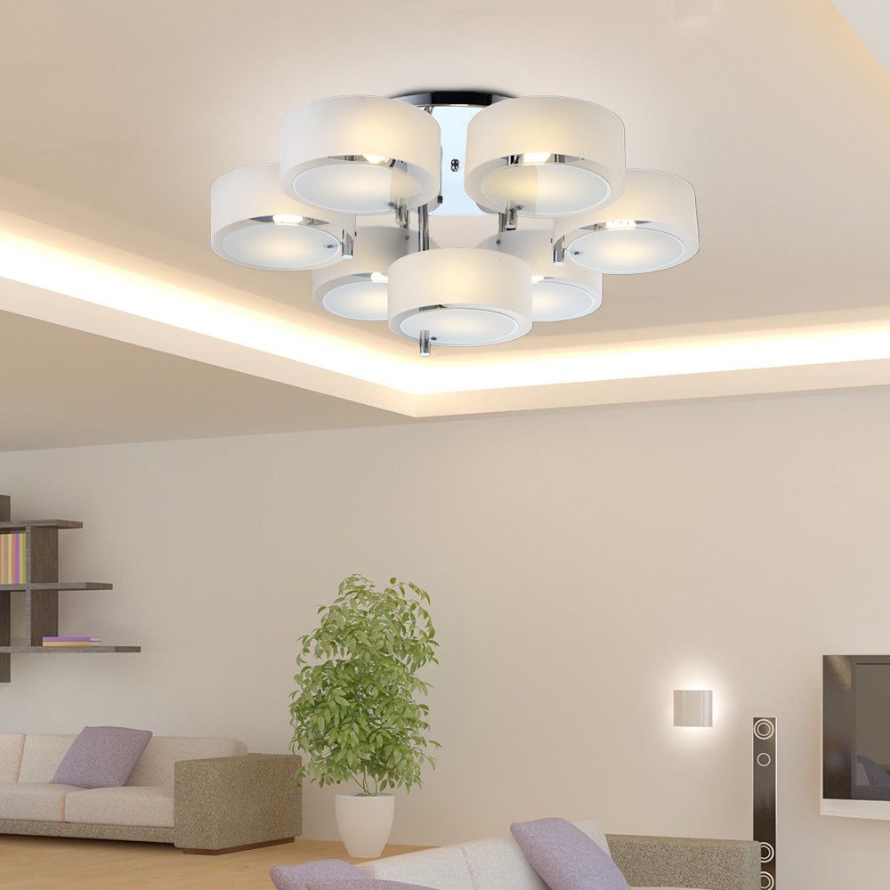 Arisha  Flush Mount Ceiling Light   Glass  White Modern Round Hallway