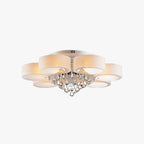 Arisha  Flush Mount Ceiling Light   Glass  White Modern Round Hallway