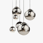 Valentina Industrial Round Metal Glass Pendant Light Living Room