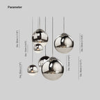 Valentina Industrial Round Metal Glass Pendant Light Living Room
