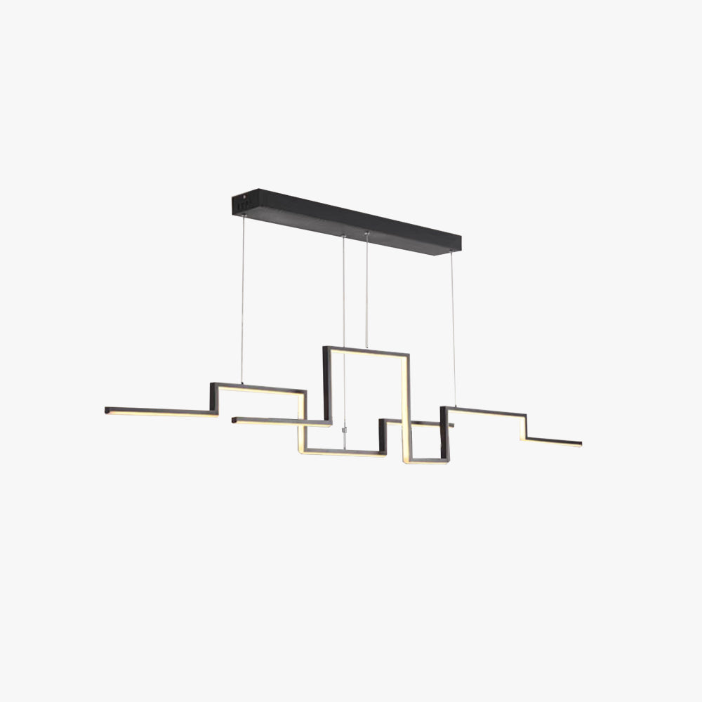 Arisha Designer Linear Metal Pendant Light, Black/Gold