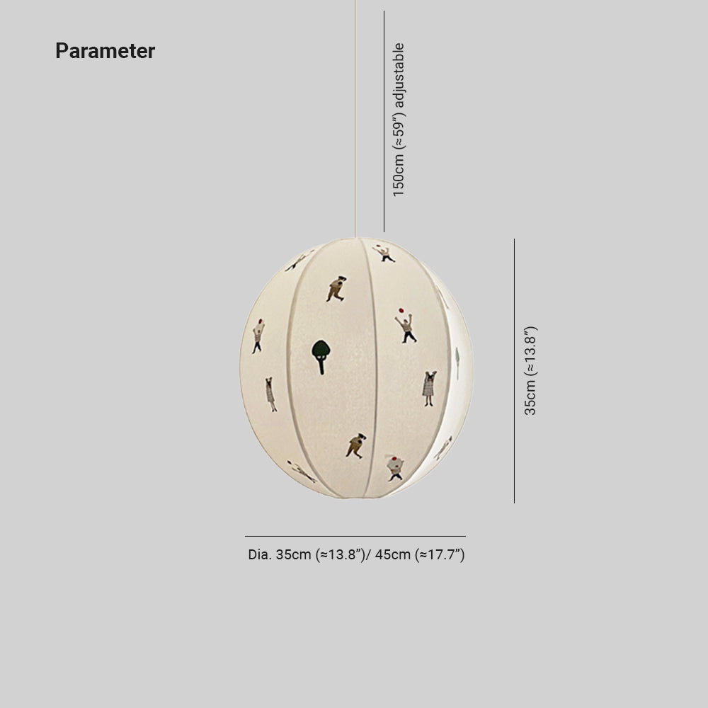 Elva Pendant Light Paper Ball Drawing