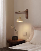 Wall Lamp with Travertine Cylinder Shade for Minimalist Ambiance