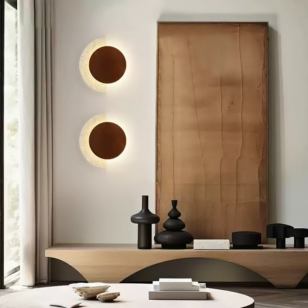 Coraeen Wall Light Demi-Lune in Travertine - Kingsley Beaumont