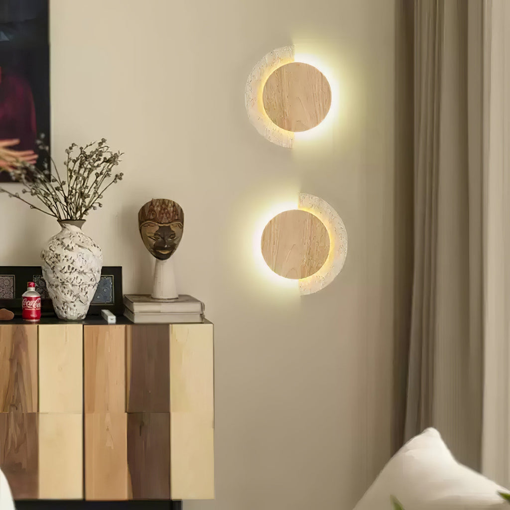 Coraeen Wall Light Demi-Lune in Travertine - Kingsley Beaumont