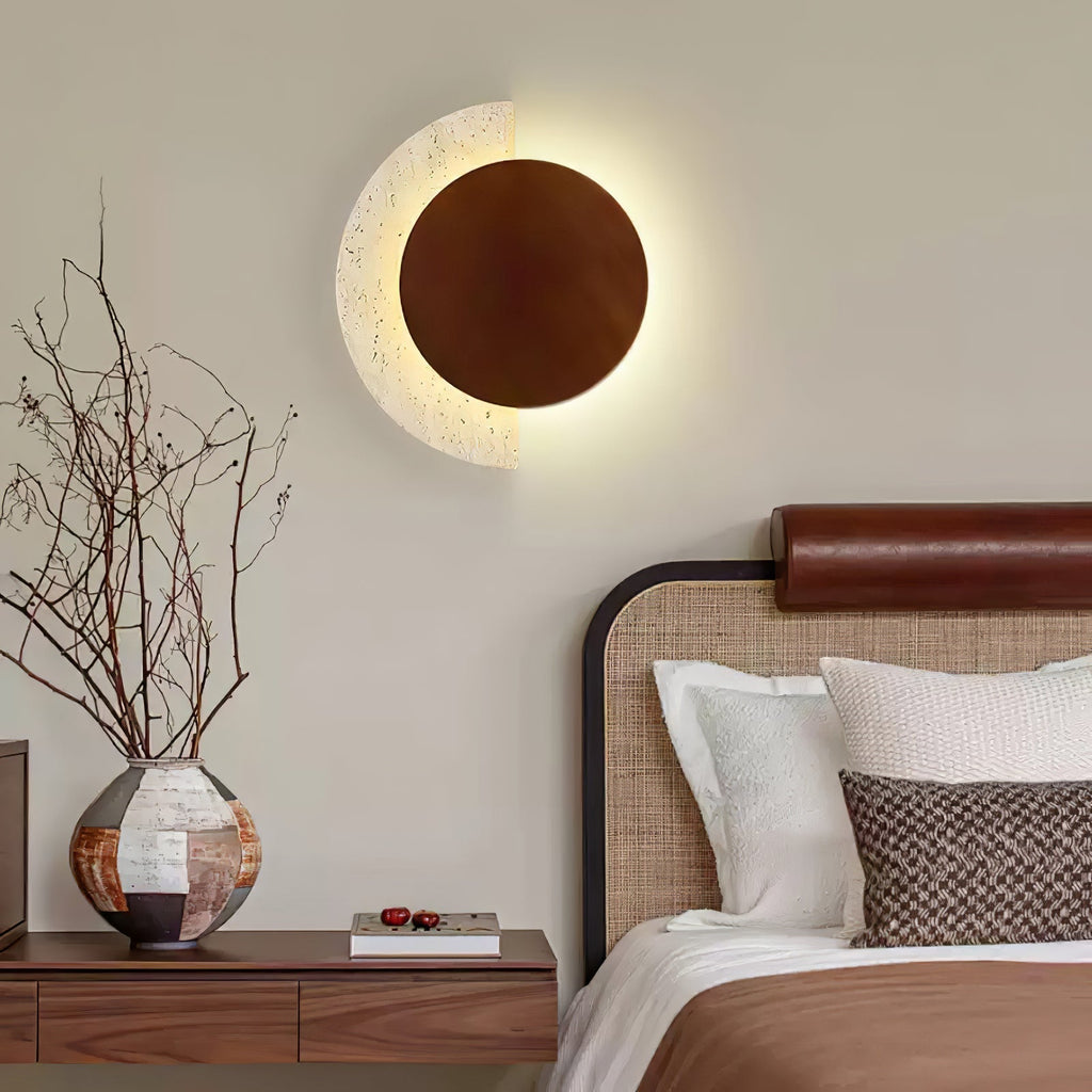 Coraeen Wall Light Demi-Lune in Travertine - Kingsley Beaumont