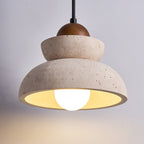 Zophaos Tiered-Bell Travertine Pendant Light