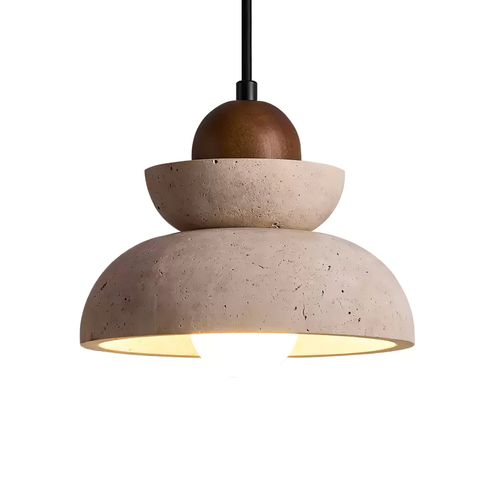Zophaos Tiered-Bell Travertine Pendant Light