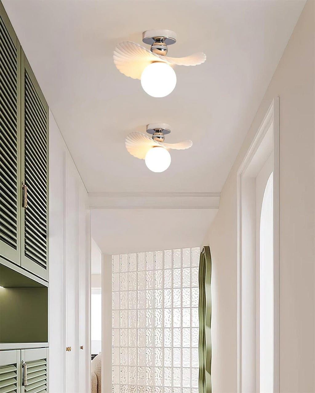 Ilyon Modern Winged Frosted Shade Ceiling Light