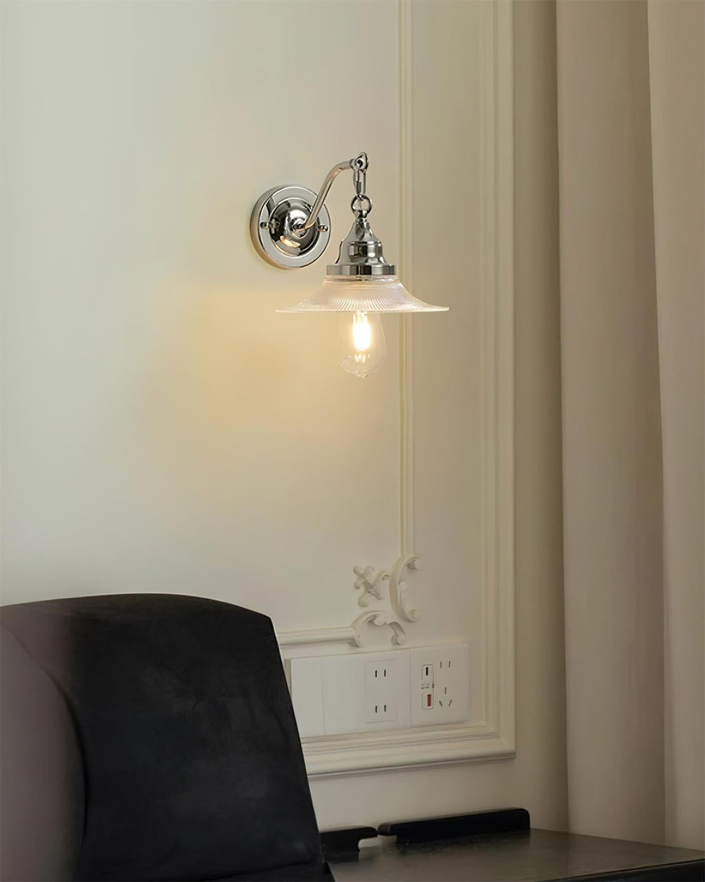 Perivo Polished Chrome Wall Lamp