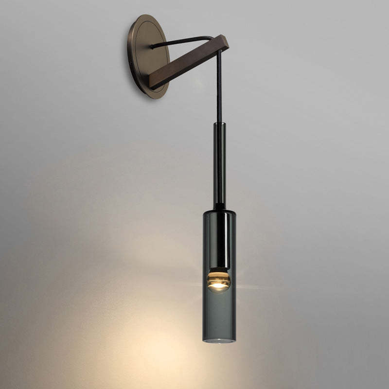 Zeyro Modern Black Glass Streamlined Pendant light/Wall Lamp