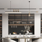 Arisha Modern Minimalist Liner  Pendant Light, Gold/Black 5 Head
