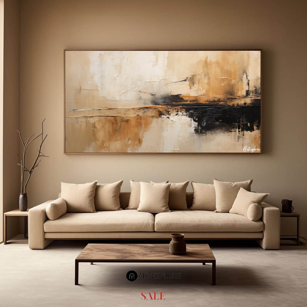 Earthy Abstract Landscape Reflection Painting