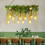Ritta Natural Decorative Metal/Glass Pendant Light, Green
