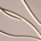 Arisha Curved Linear Pendant Light, Black/Gold