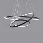 Aluna Pendant Light, Inner Ring Illuminated, White/Black/Gold